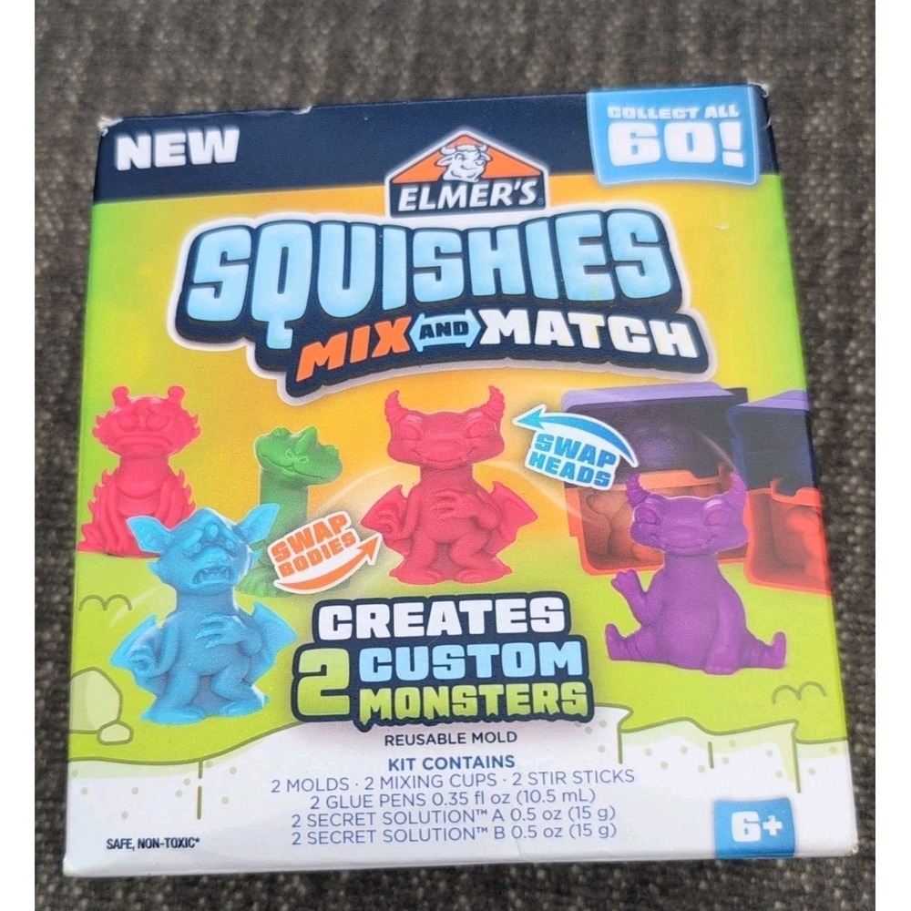 Elmers Squishies Mix and Match Activity Kit - Create 2 Custom Characters - NEW